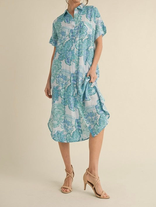 Flower Print Midi Dress