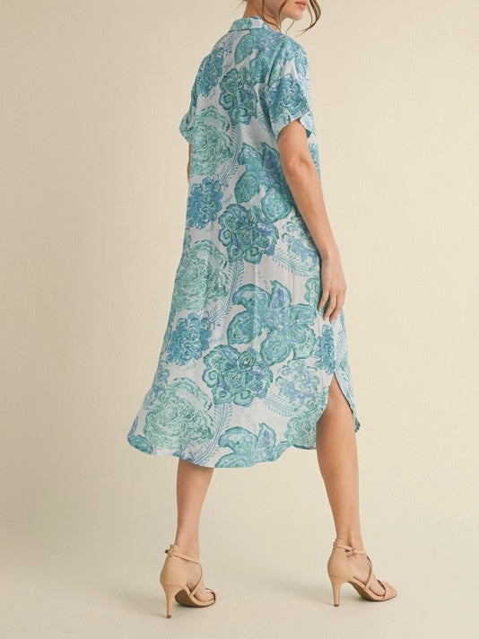 Flower Print Midi Dress