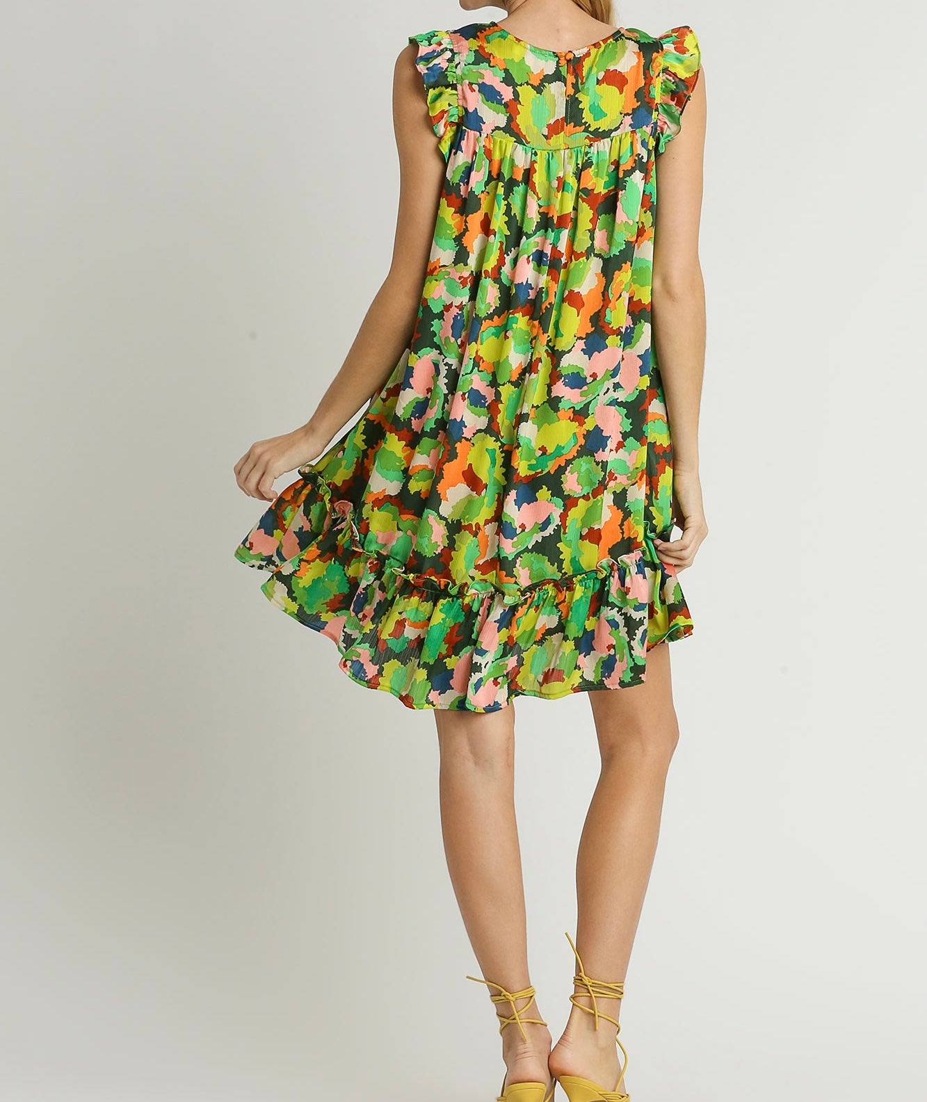 Small - Floral Print Short Dress