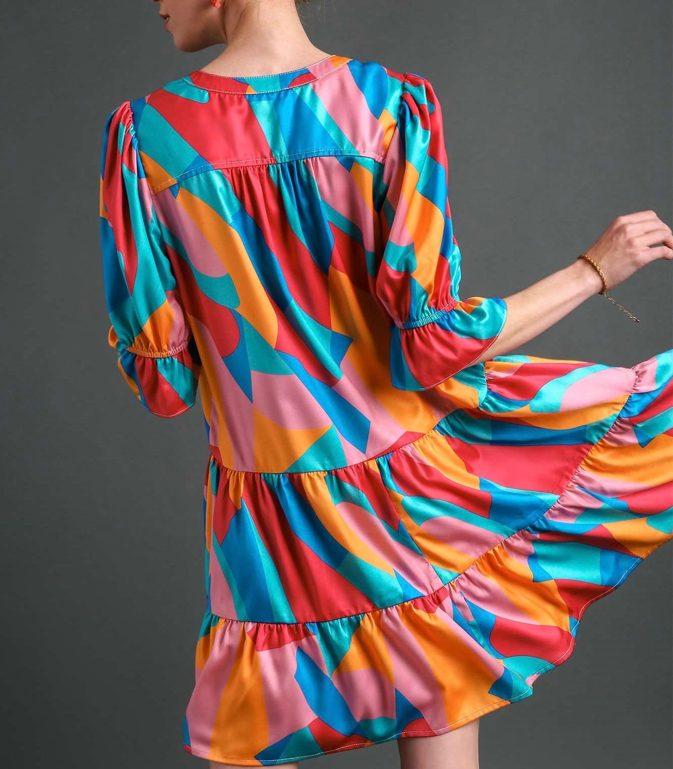 Satin Print Short Dress