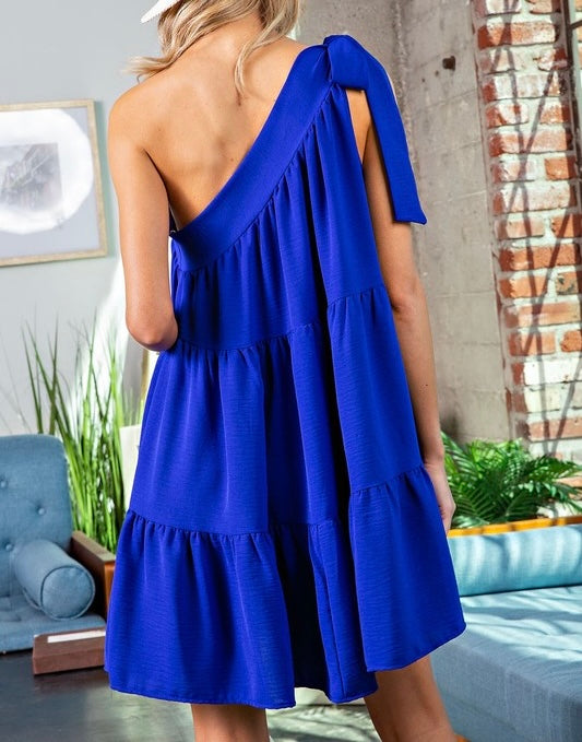 CURVY One Shoulder Short Dress
