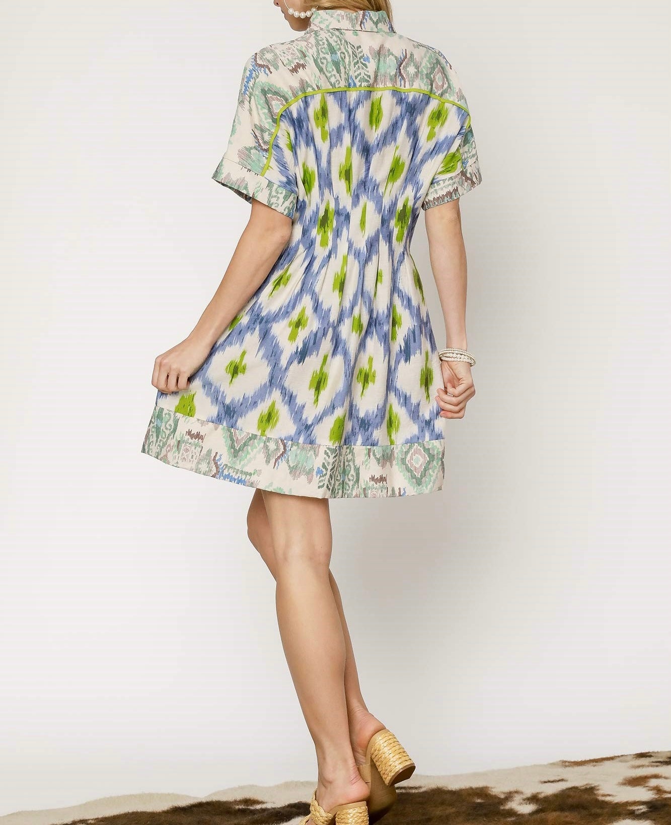 Ethnic Print Short Dress