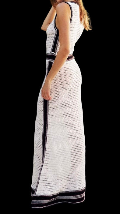 Black & White Crochet Maxi Dress
