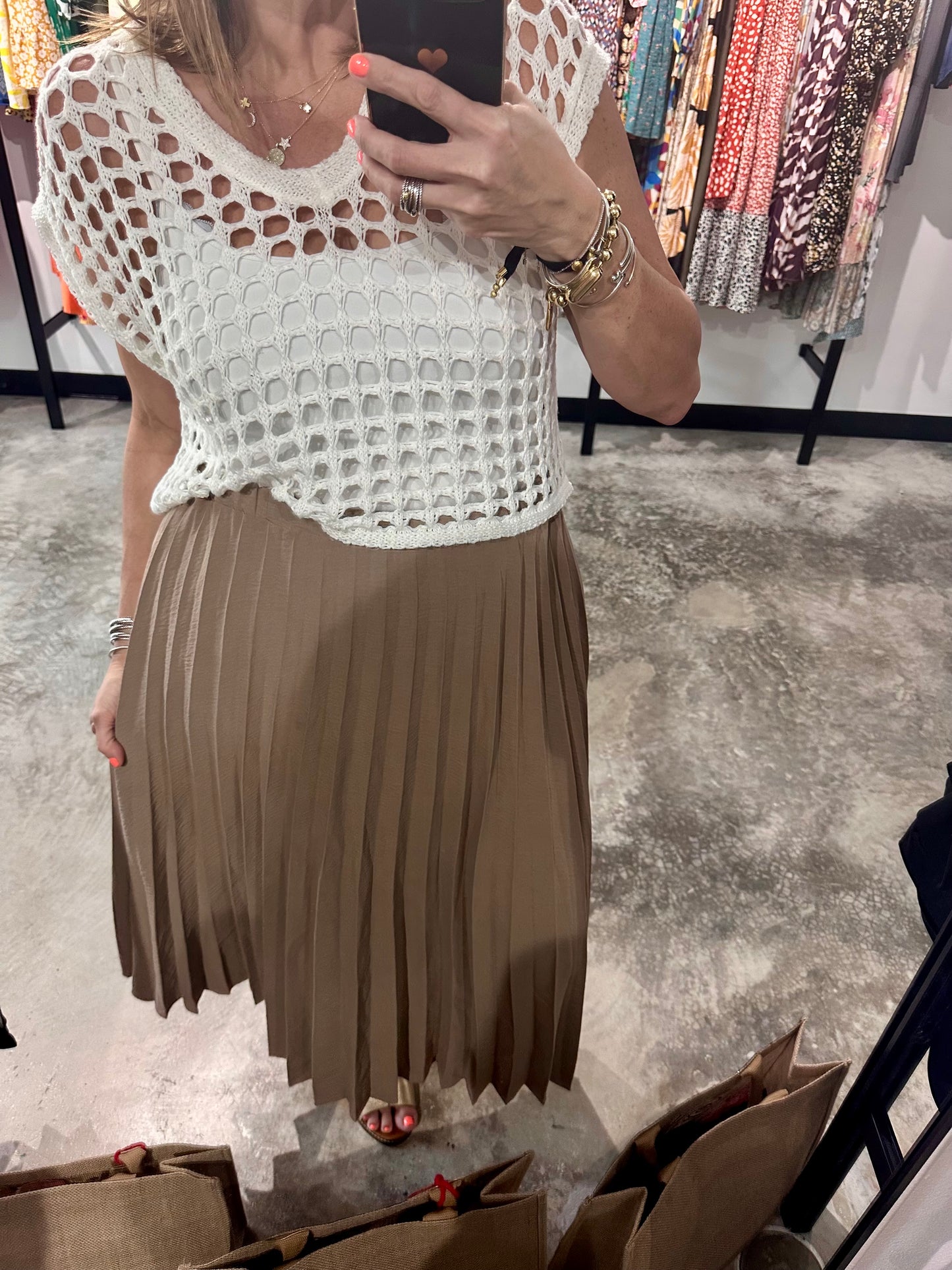 Coco Pleated Midi Skirt