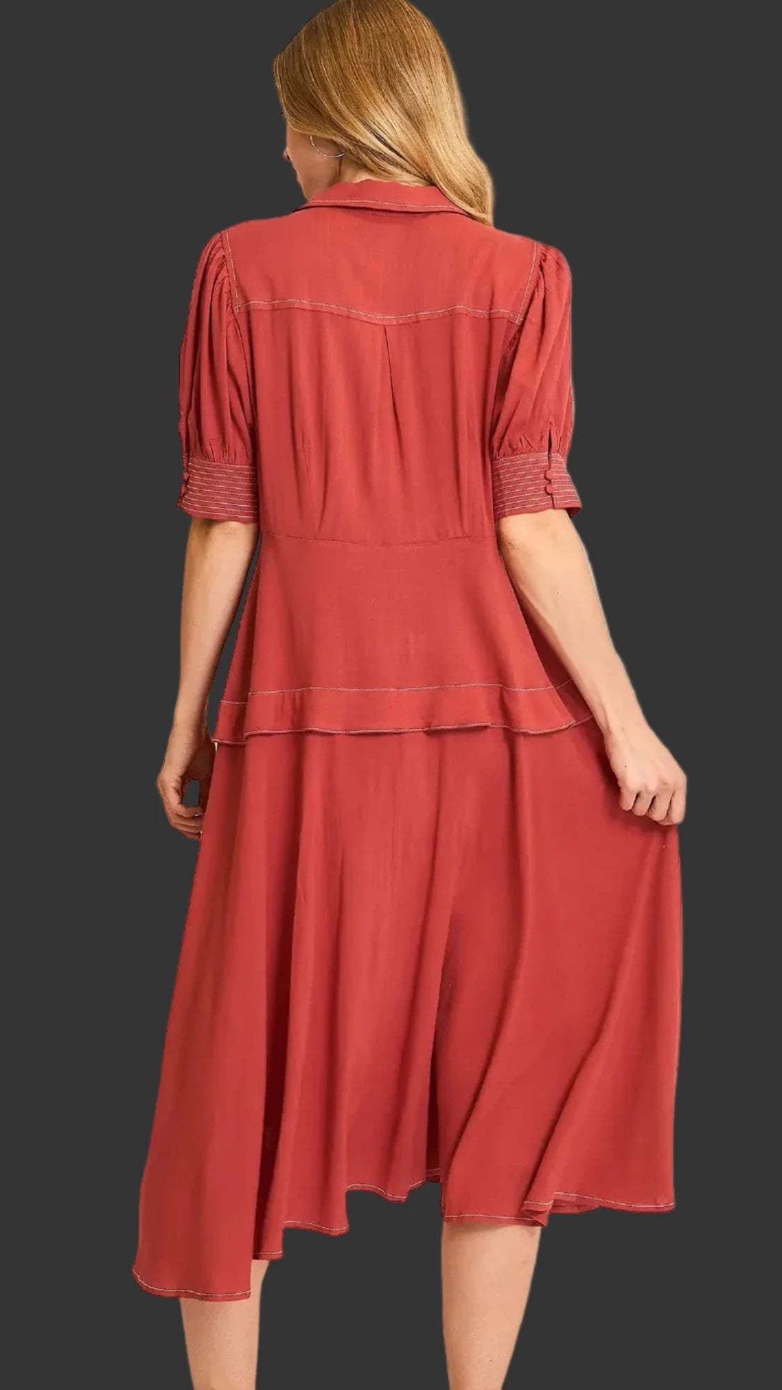 Zip Front Midi Dress