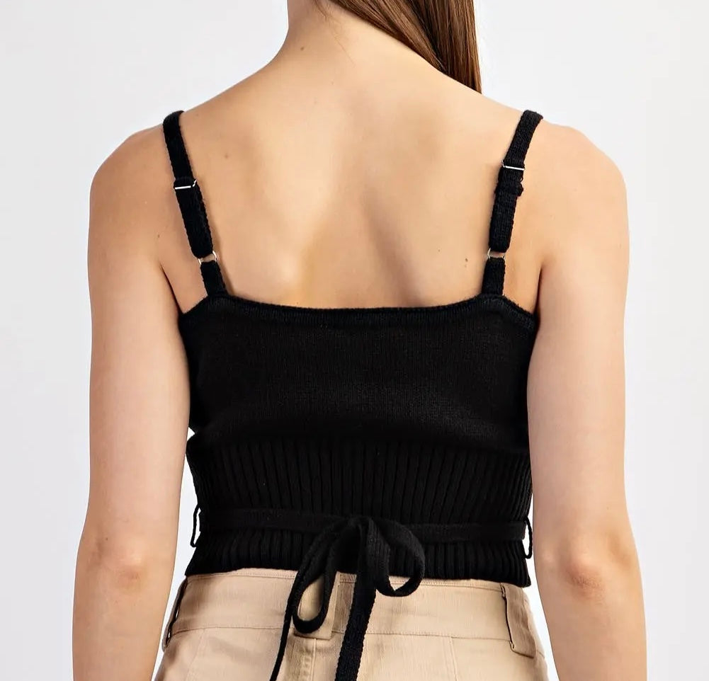 Sleeveless V neck Crop Top