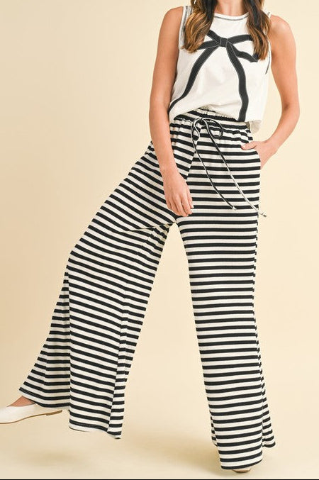Stripe Wide Leg Palazzo Pant