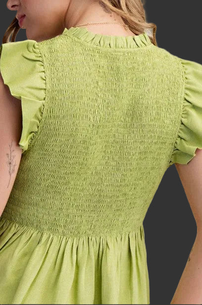 Lime Flutter Top