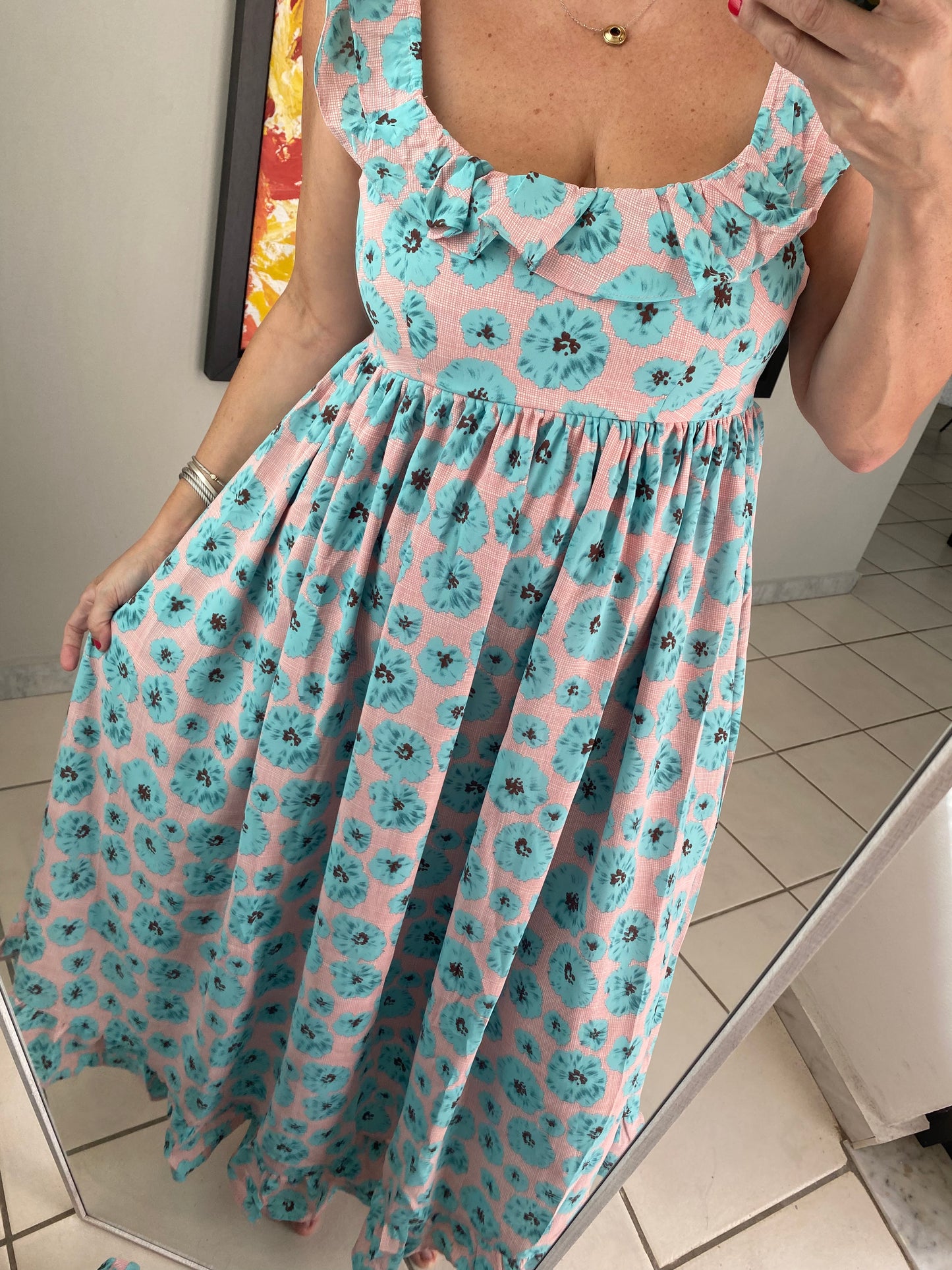 Small - Floral Print Midi Dress