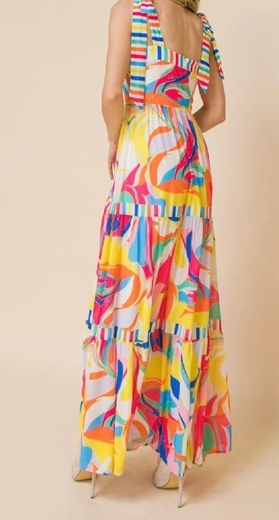 Small - Colorful Happy Maxi Dress