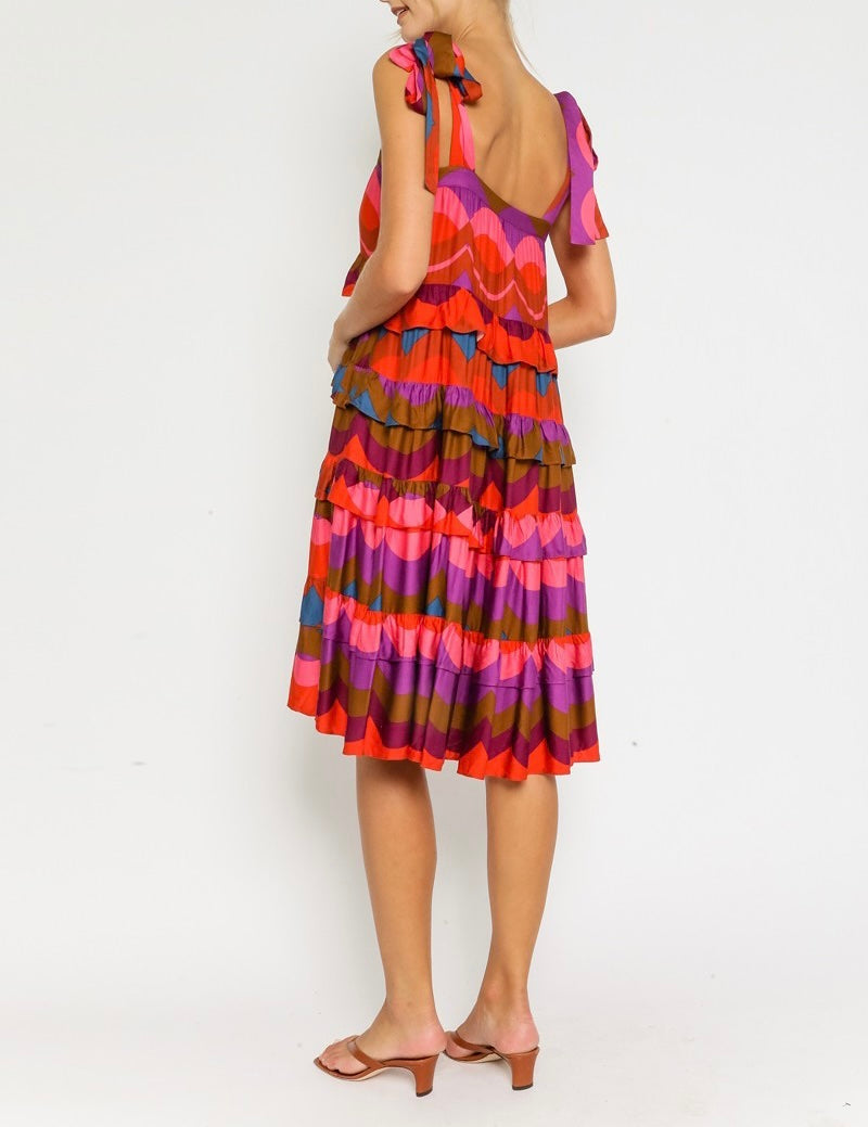 Small - Retro Wave Midi Dress