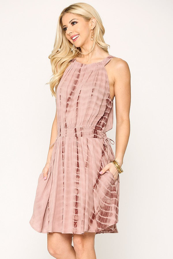 Medium - Tie-Dye Halter Short Dress