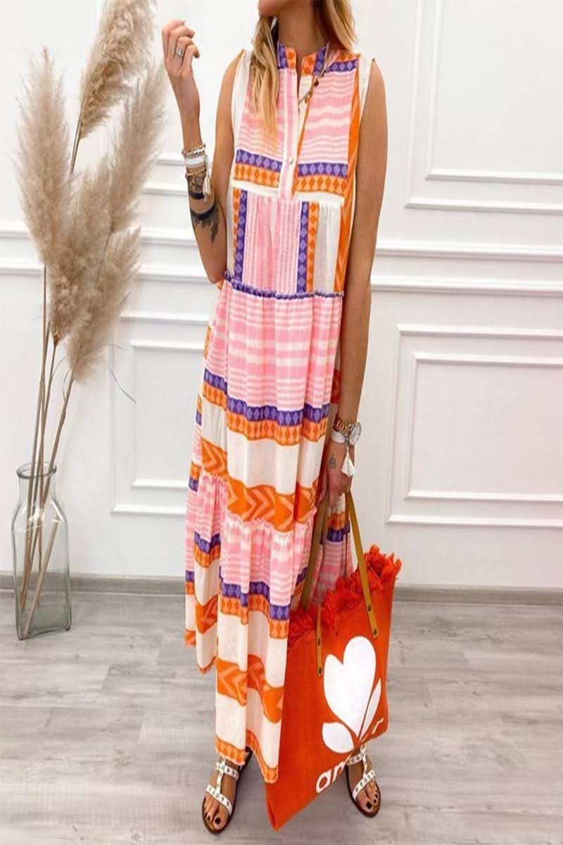 Small - Bohemian Sleeveless Maxi Dress