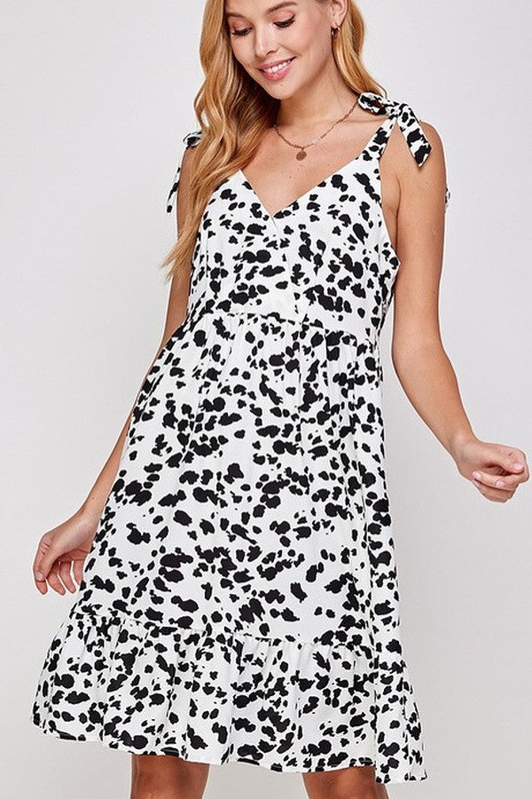 Small - Black & White Tie Shoulder