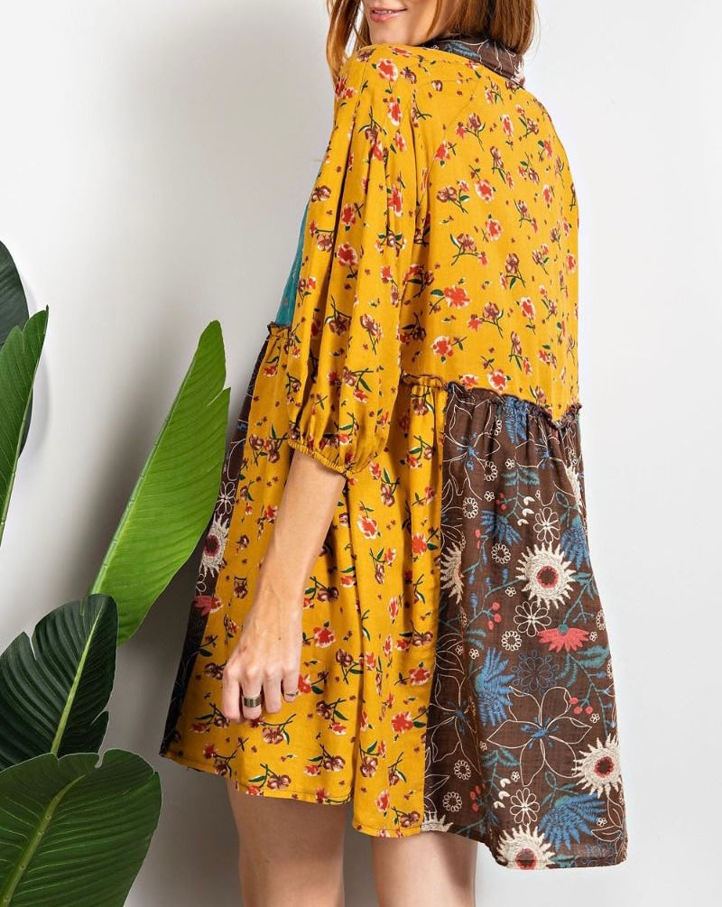 Medium - Mixed Print Shirt Dress