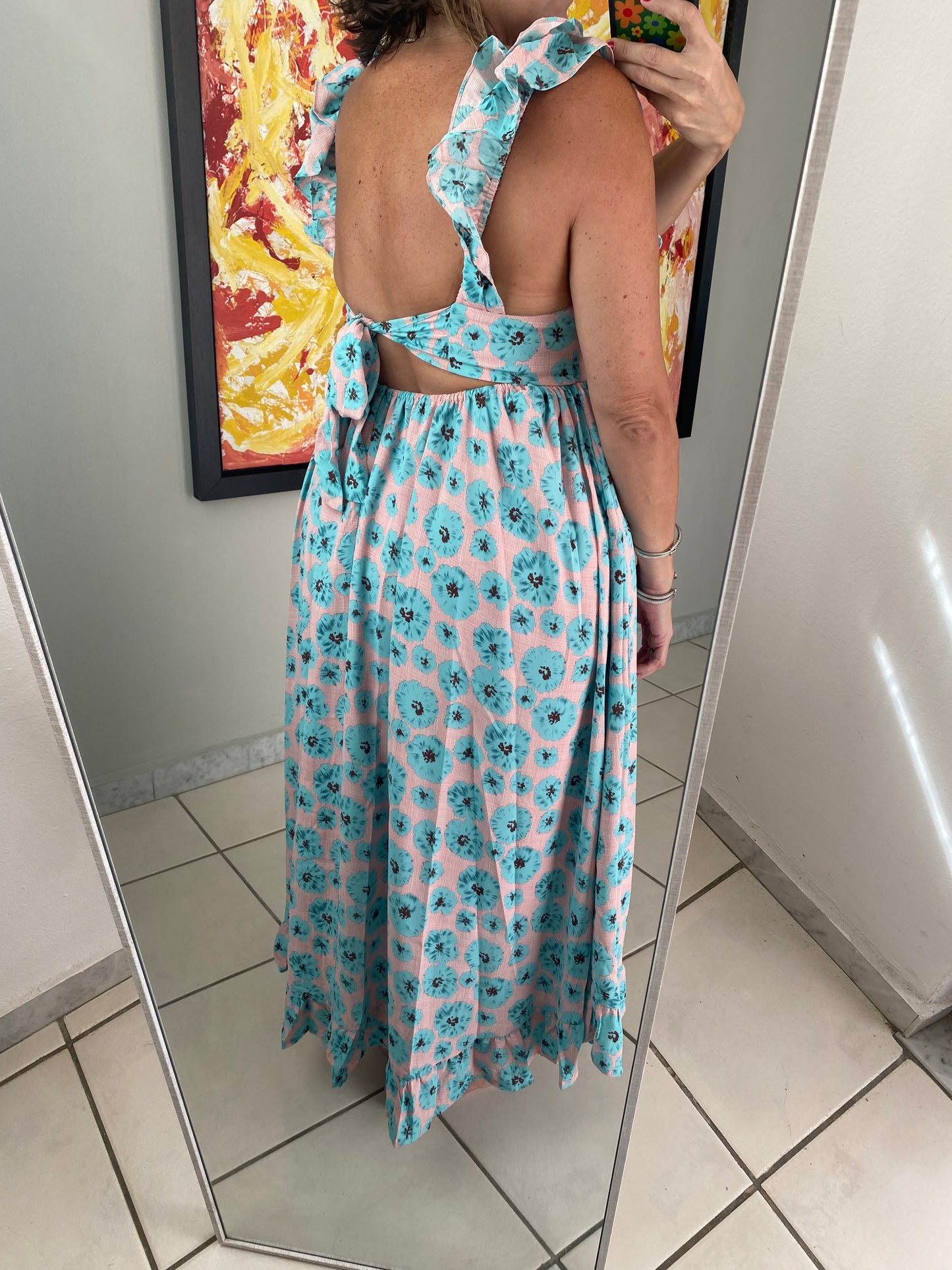 Small - Floral Print Midi Dress