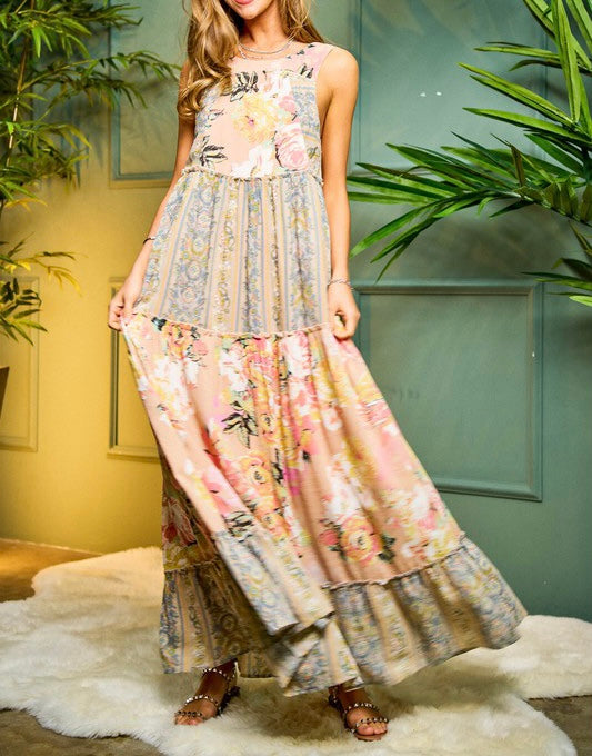 Small - Romantic Full Skirt Maxi Dress