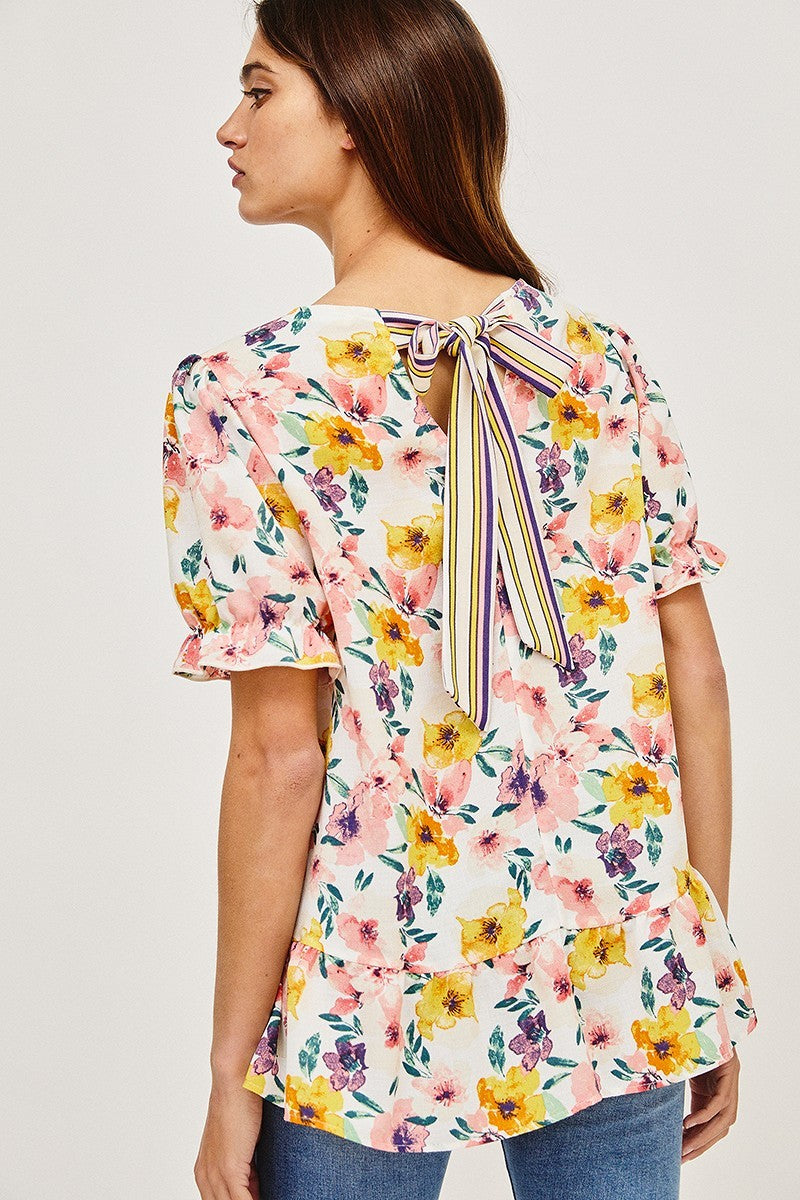 Small - Flower Pink Top