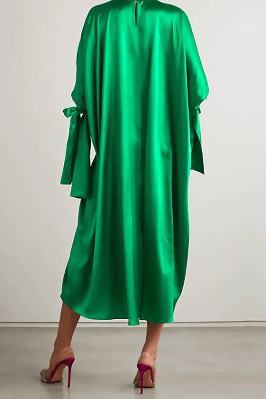 Small - Solid Tied Midi Dress