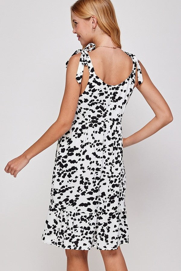 Small - Black & White Tie Shoulder