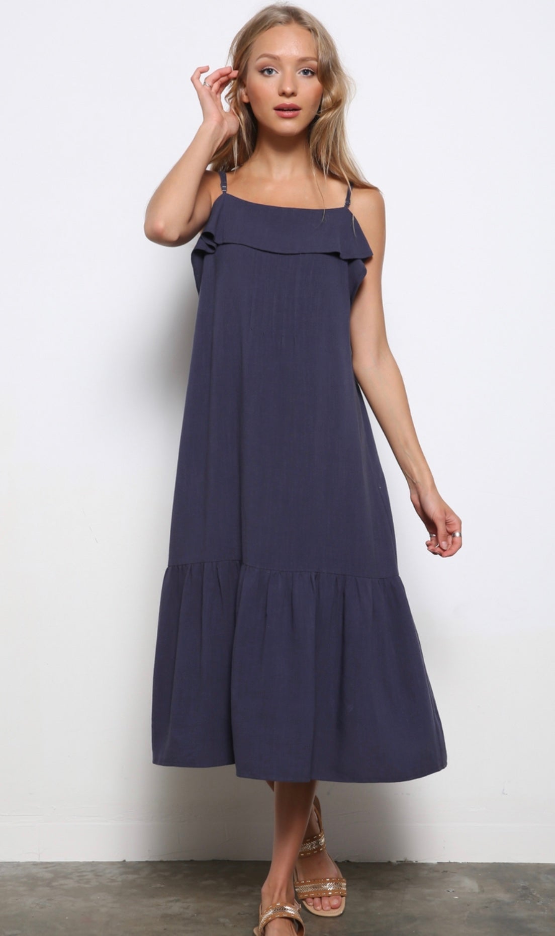 Small - Linen Midi Dress