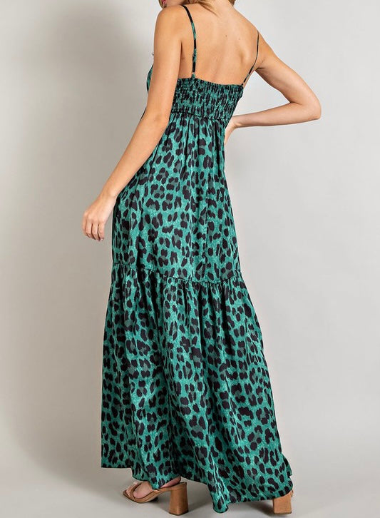 Animal Print Lace Maxi Dress