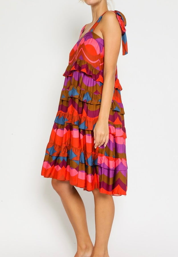 Small - Retro Wave Midi Dress