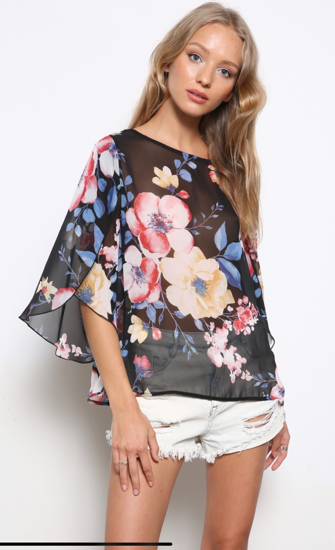 Medium - Chiffon Floral Top