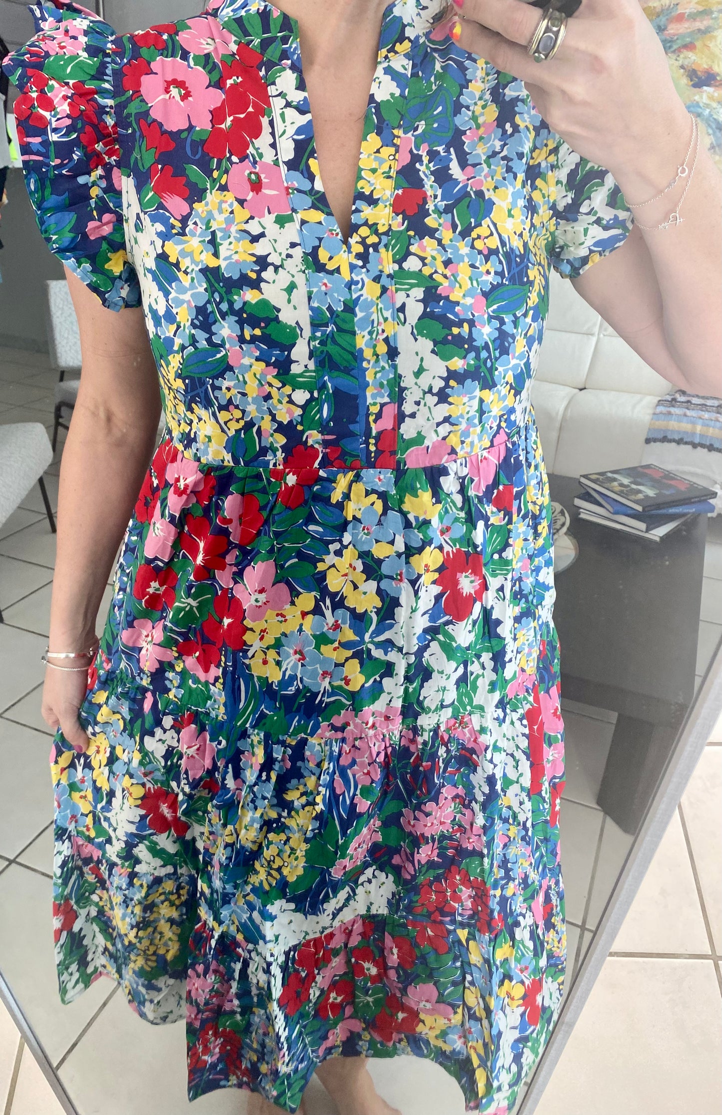 Medium - Floral Print Midi Dress