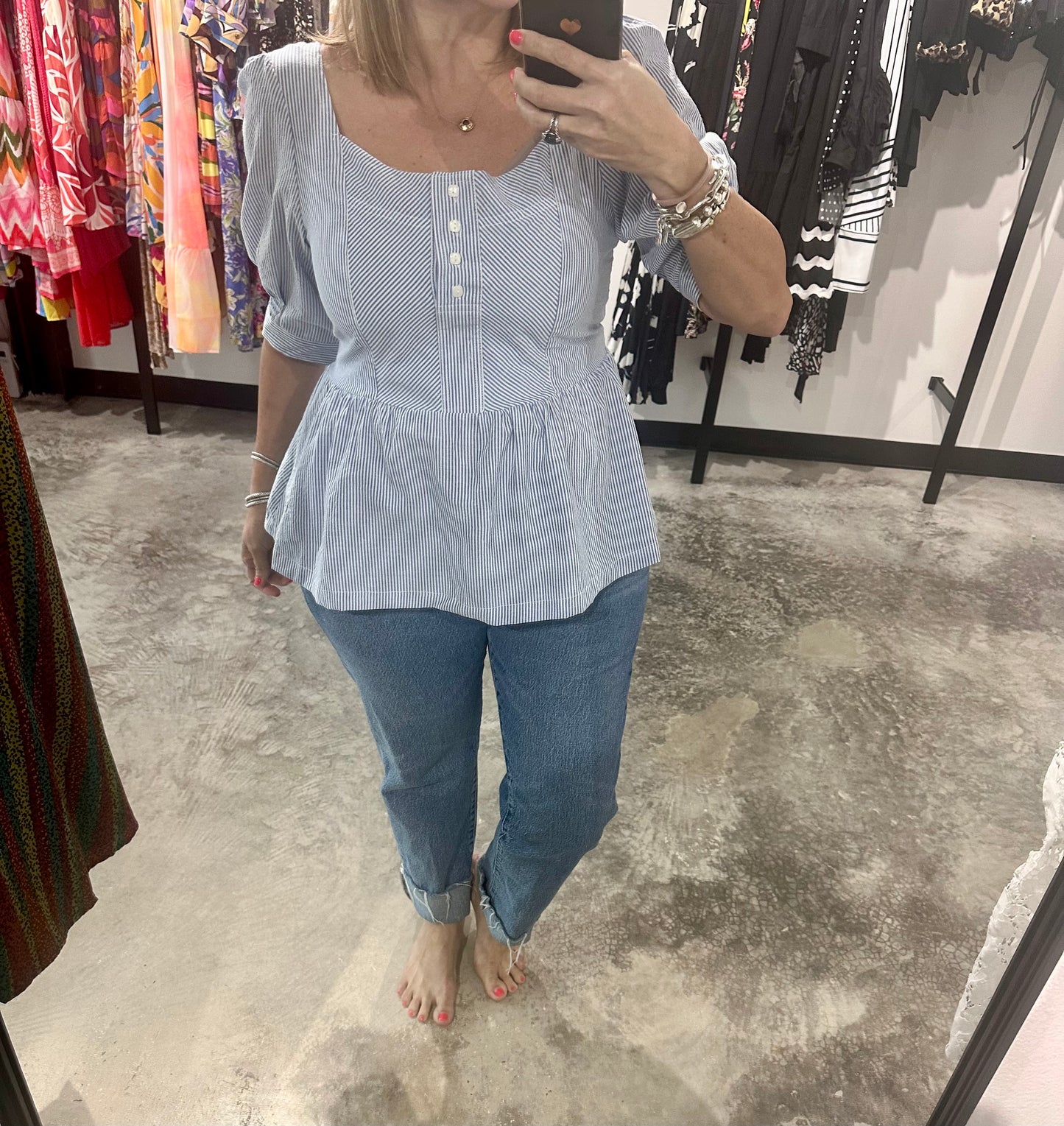 Blue Stripe Top