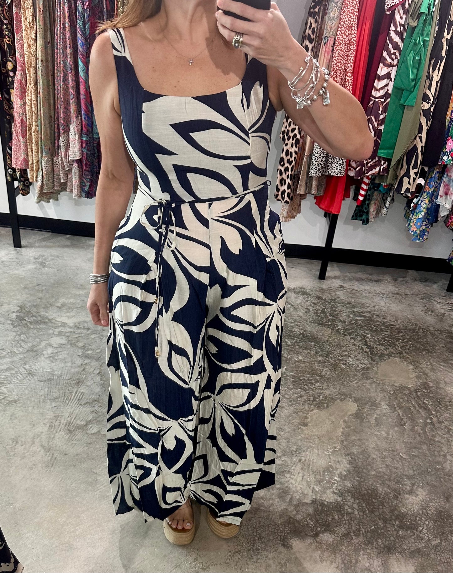 Square Neck Wide Leg Jumpsuit