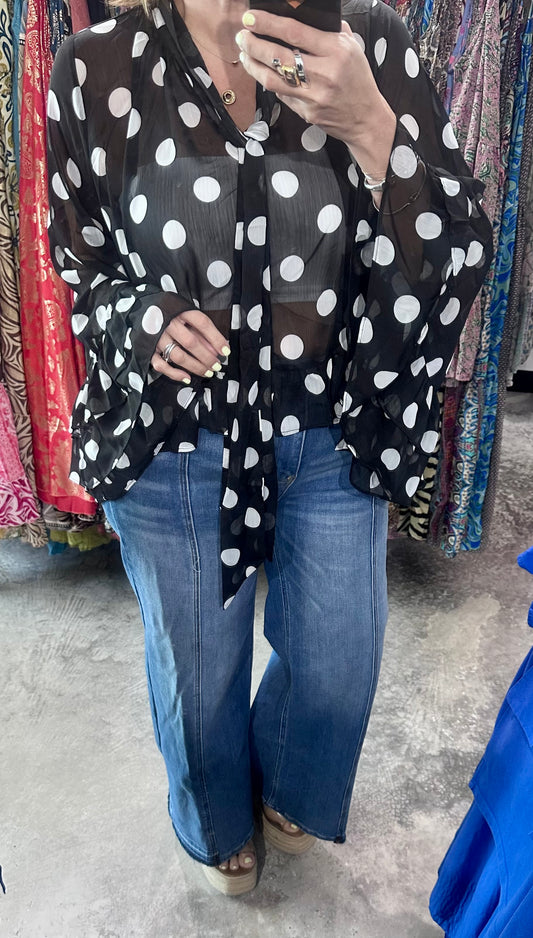 Sheer Polka Dot Top