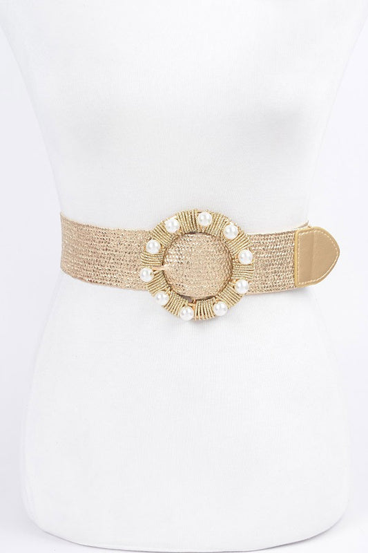 Pearl Metal Stretch Fashion Belt