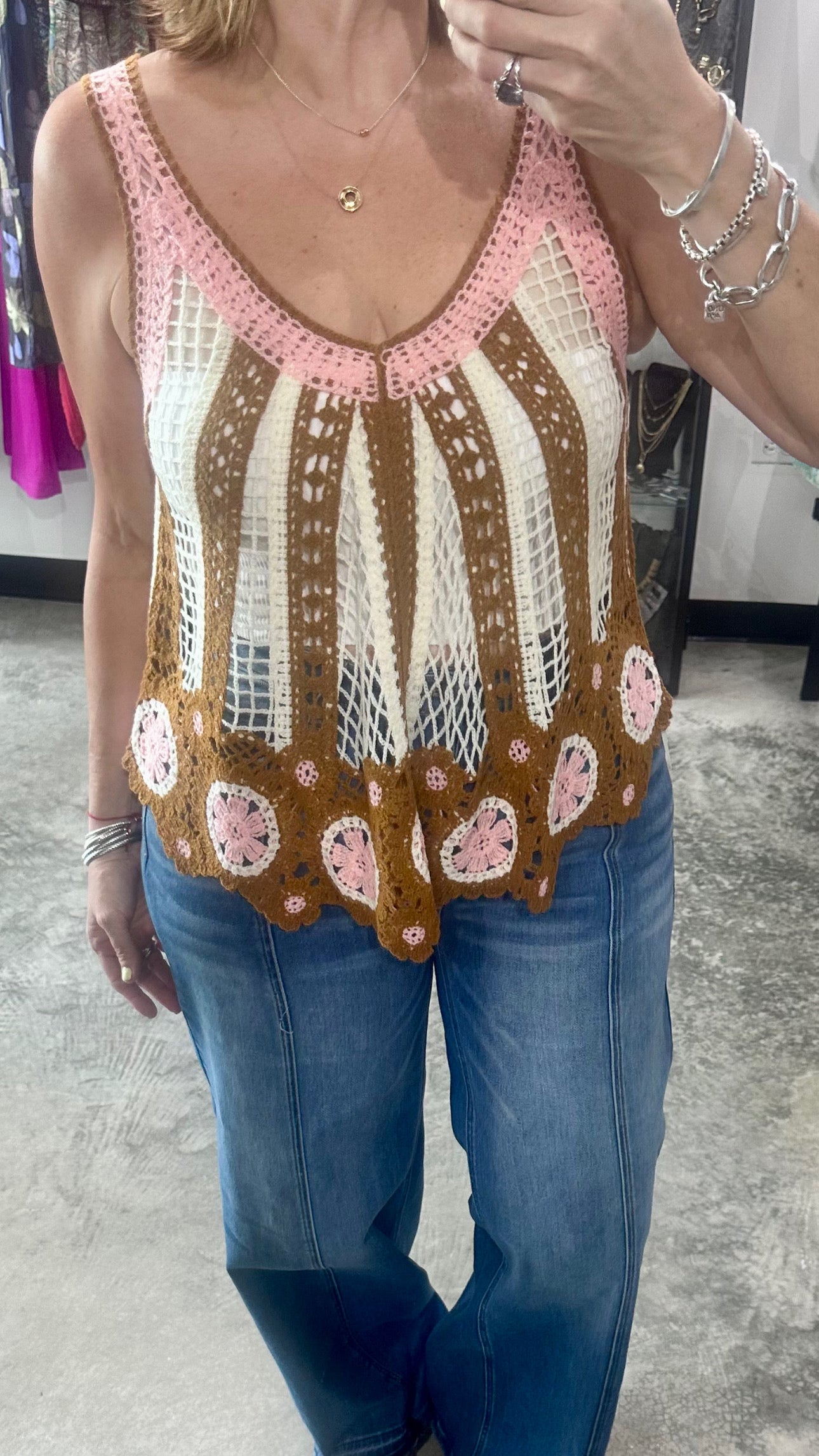 Crochet Lace Mixed Top