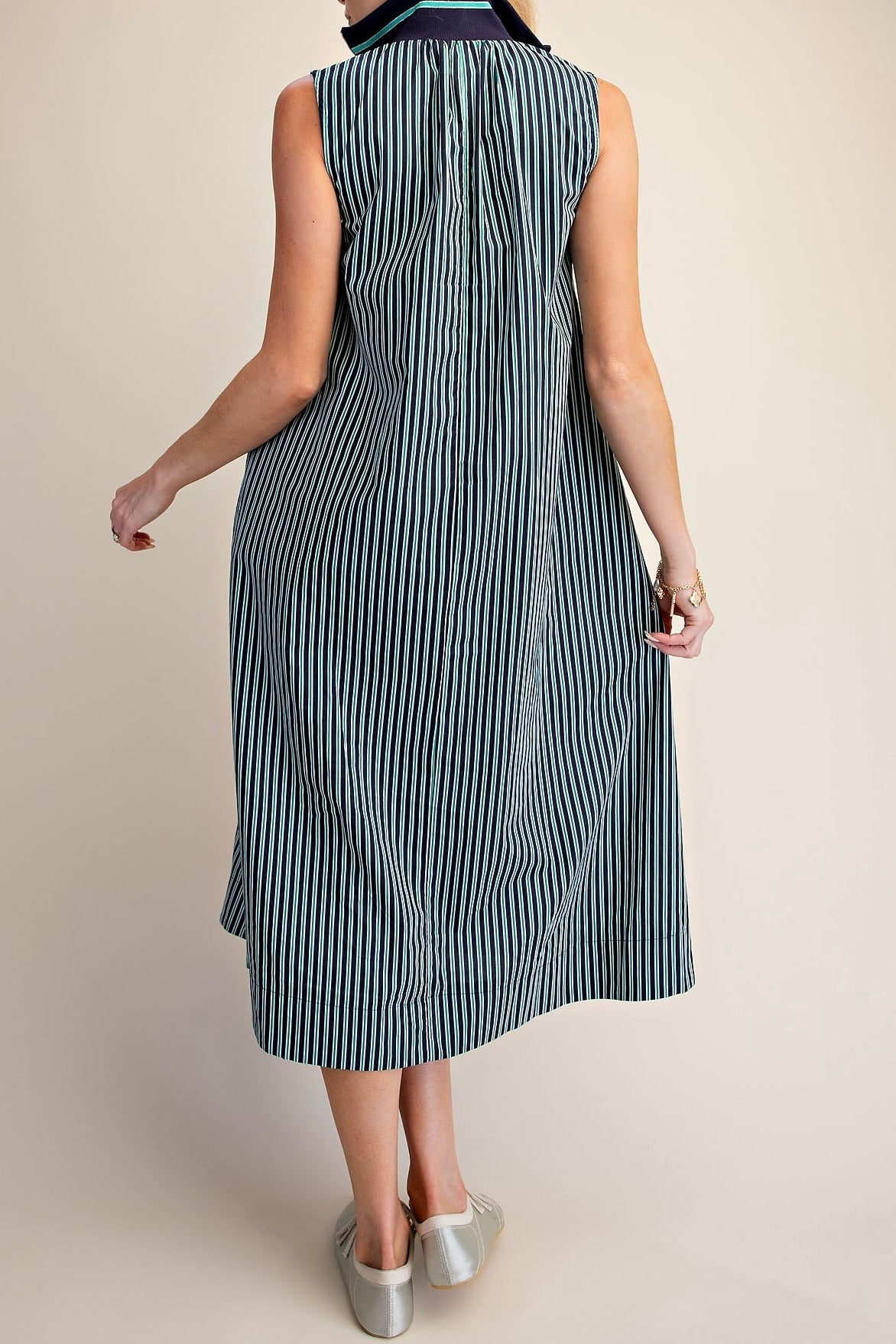 Sleeveless A-Line Midi Dress