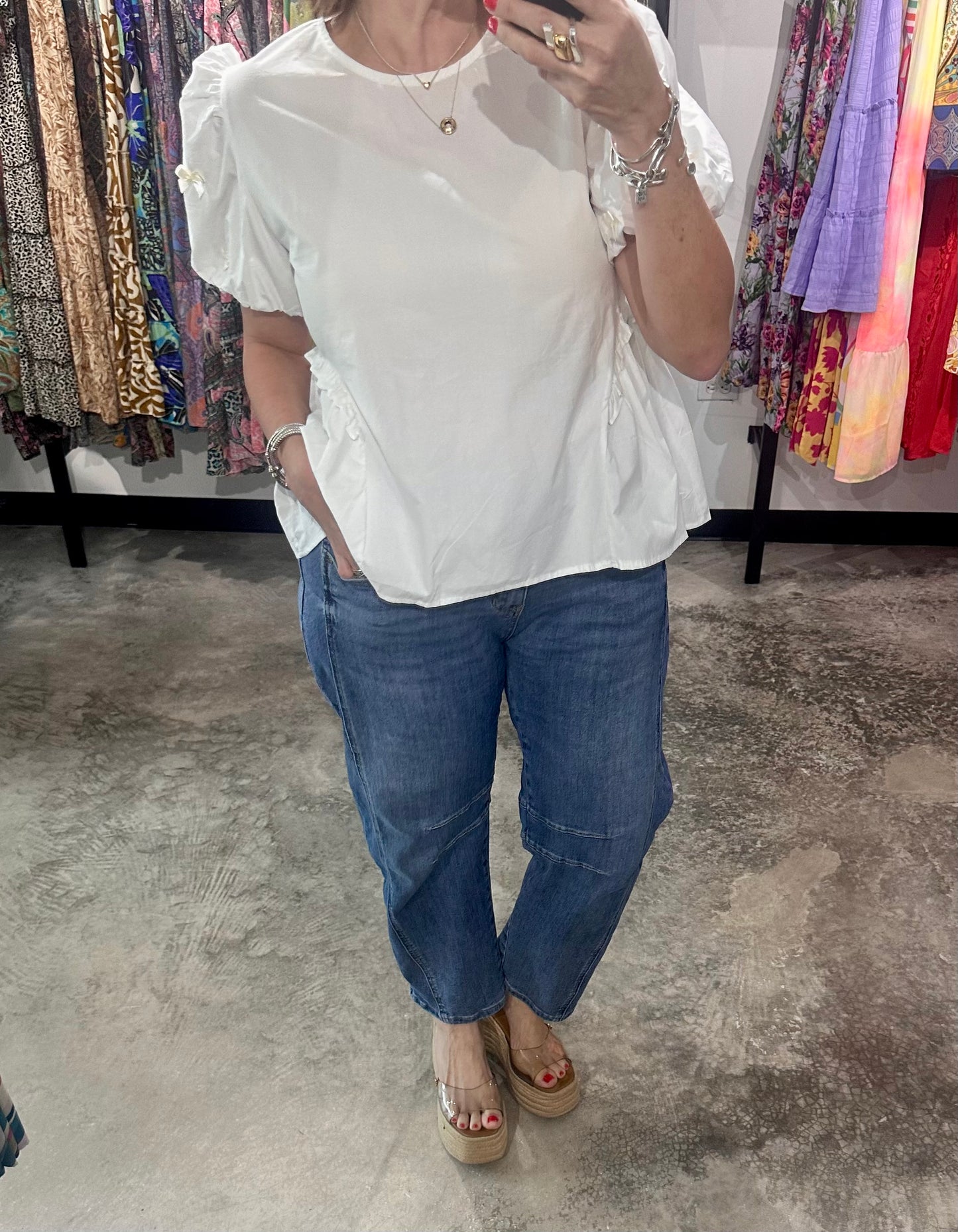 Puff Sleeve Peplum Top