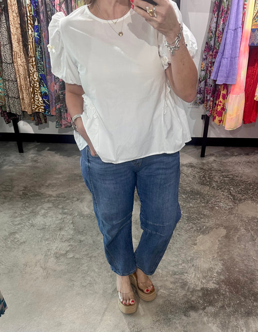 Puff Sleeve Peplum Top