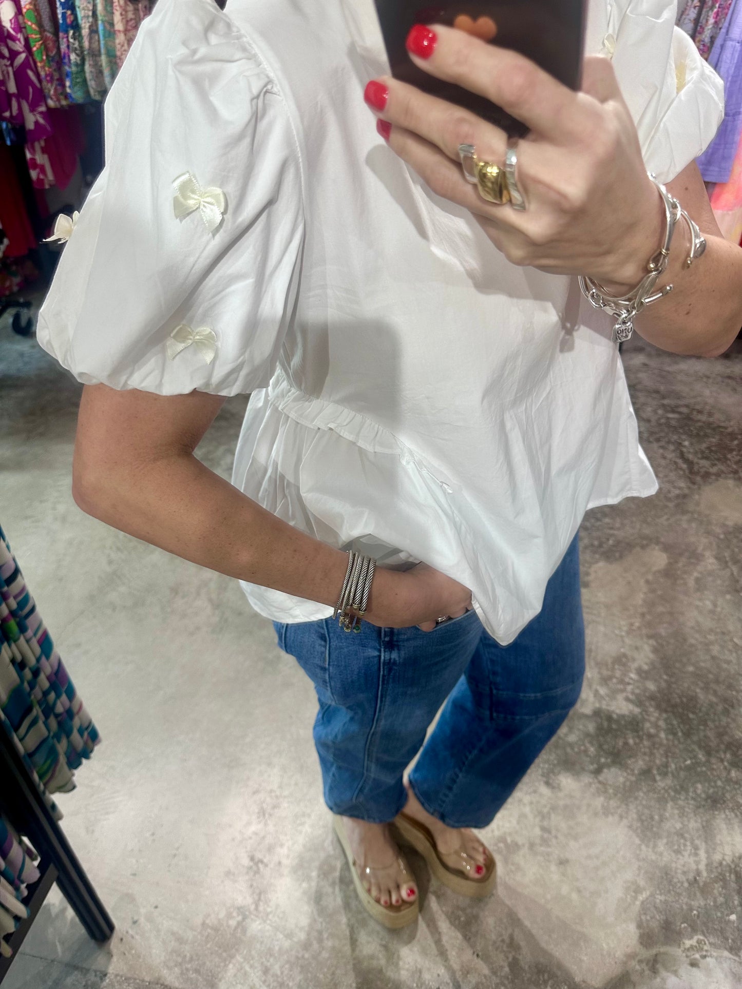 Puff Sleeve Peplum Top