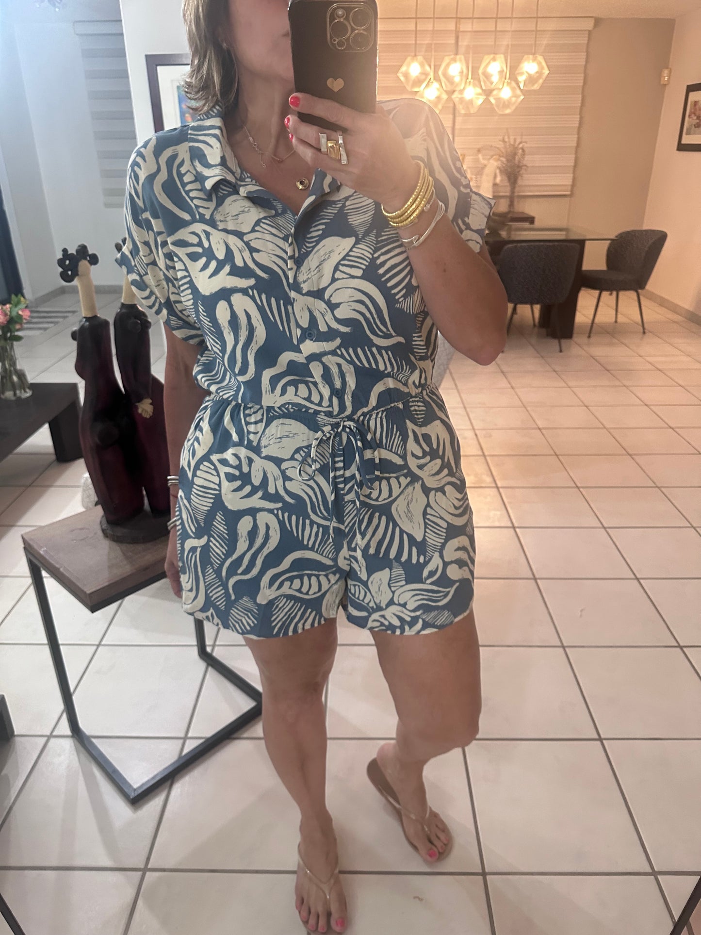 Leaf Print Romper