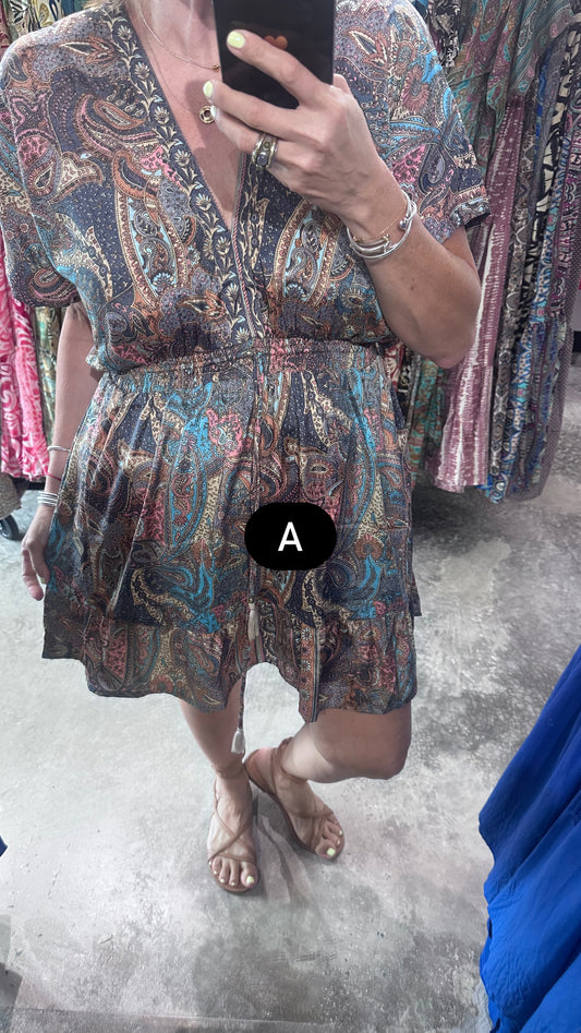 One Size Bell Sleeves Short Dress - Assorted