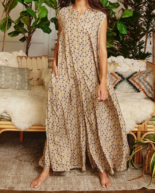 Taupe Wide Multi Leg Jumpsuit