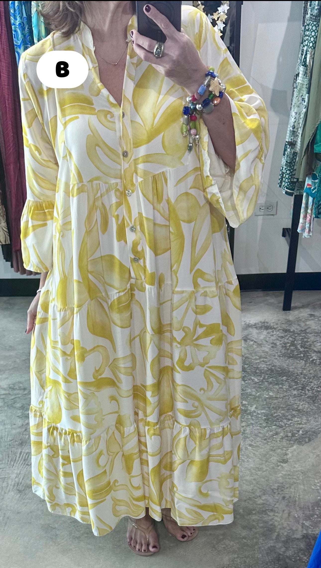 One Size Made in Italy Print Maxi Dress