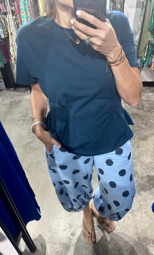 Mixed of Blues Polka Dot Balloon Pants