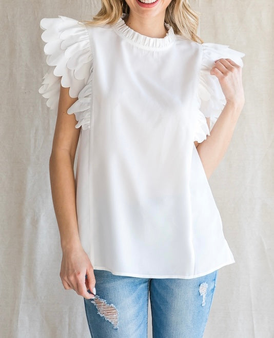 Solid White Top Sleeveless Top