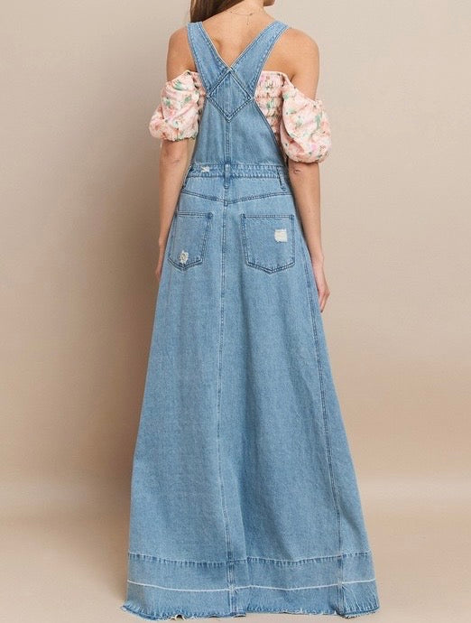 Overall Denim Maxi Dress