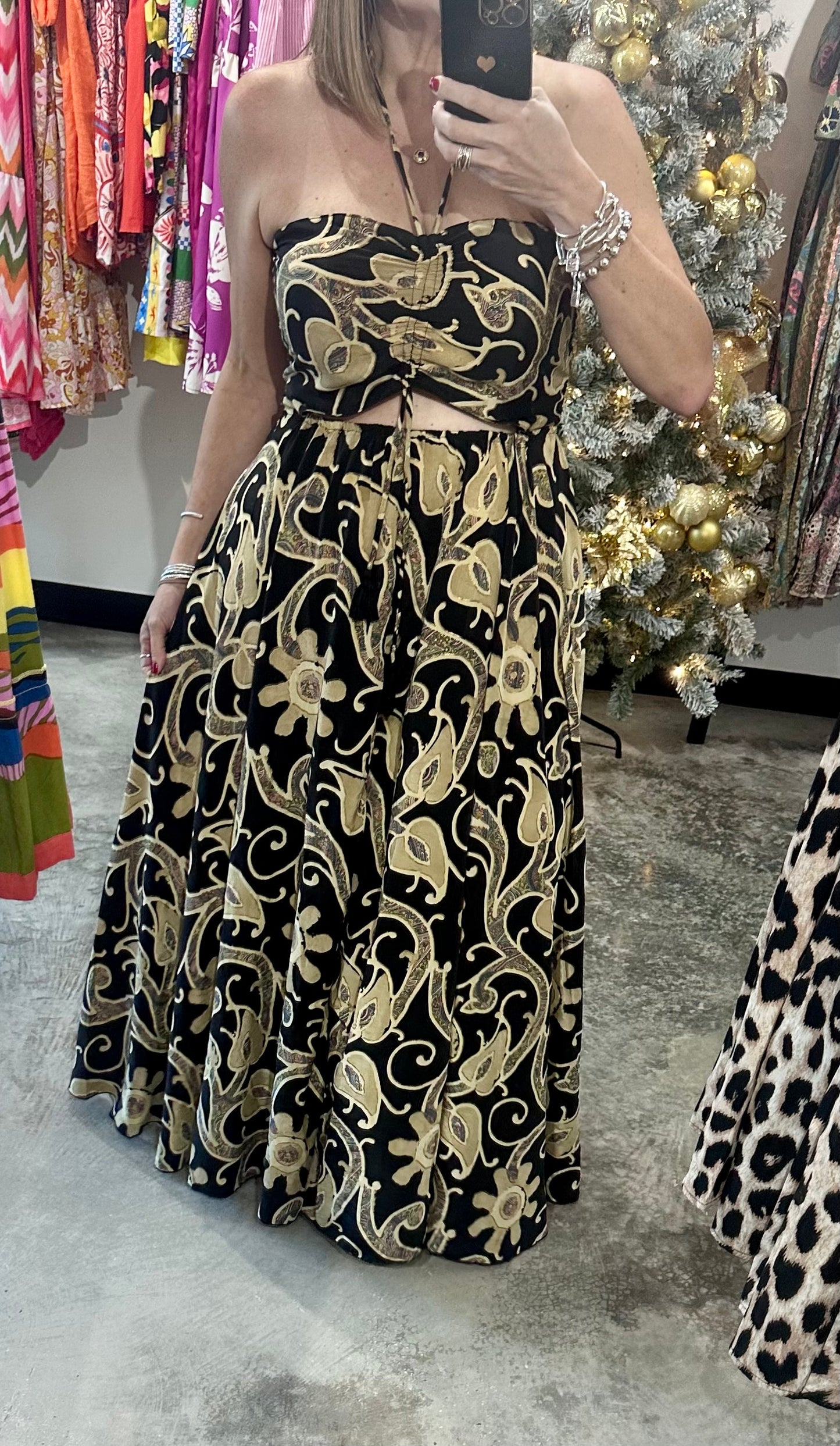 One Size Strapless Maxi Dress