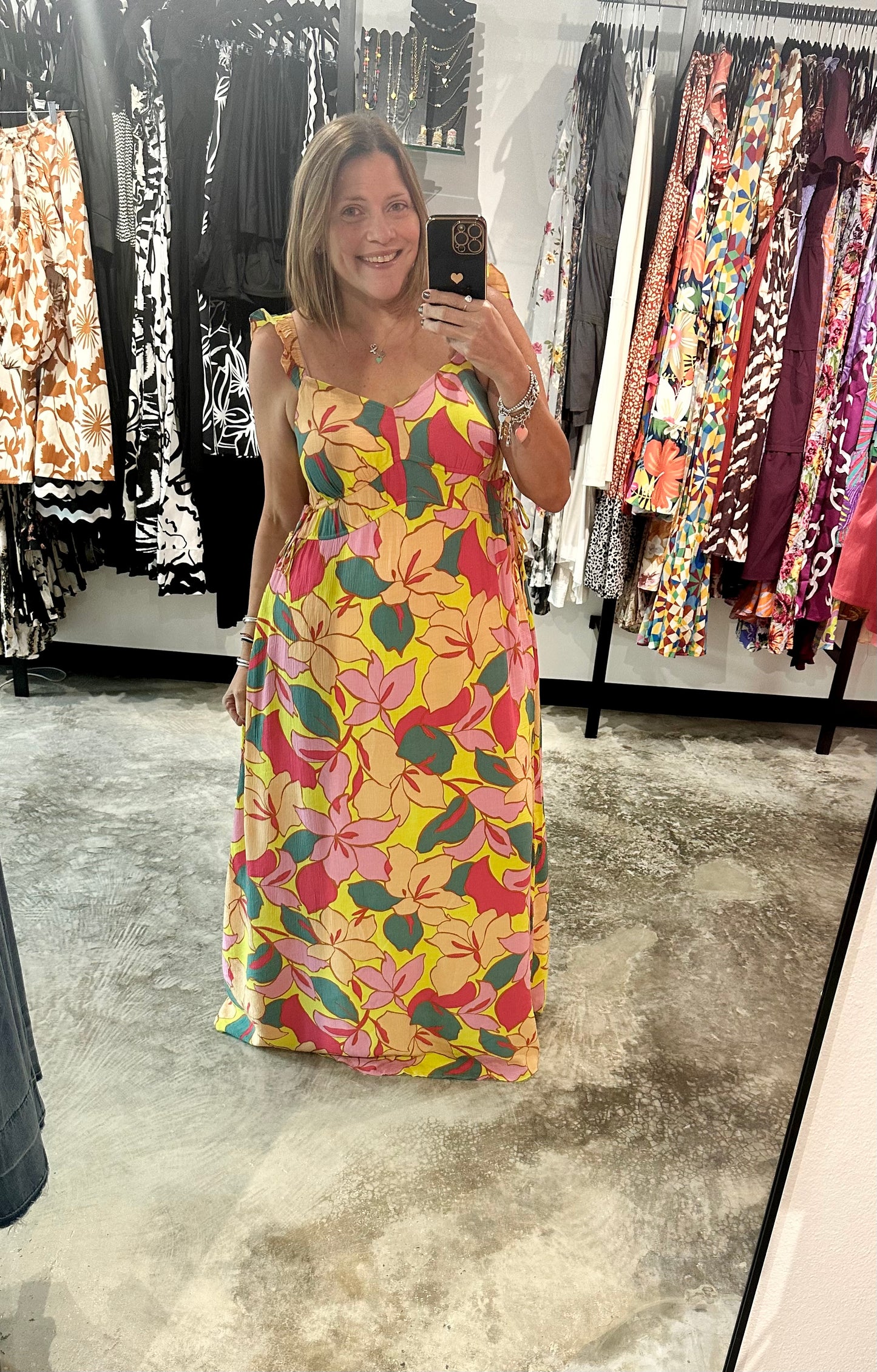 Peach Bloosom  Maxi Dress