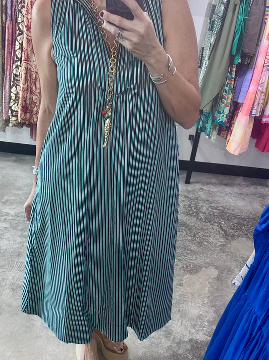 Sleeveless A-Line Midi Dress
