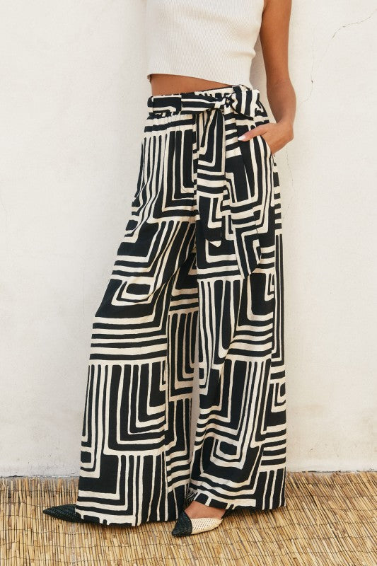 Elastic Waist Palazzo Pants
