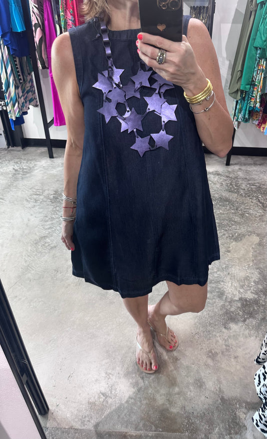 Sleeveless Denim Short Dress